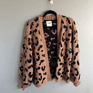 Abercrombie cheetah sweater size L